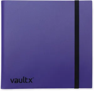 Vault X 12 Pocket Trading Card Strap Binder, 480 cards, Standard, 20 Side-Loading Pages, Folder for Collectible Card Games, Sports, TCG (Purple)