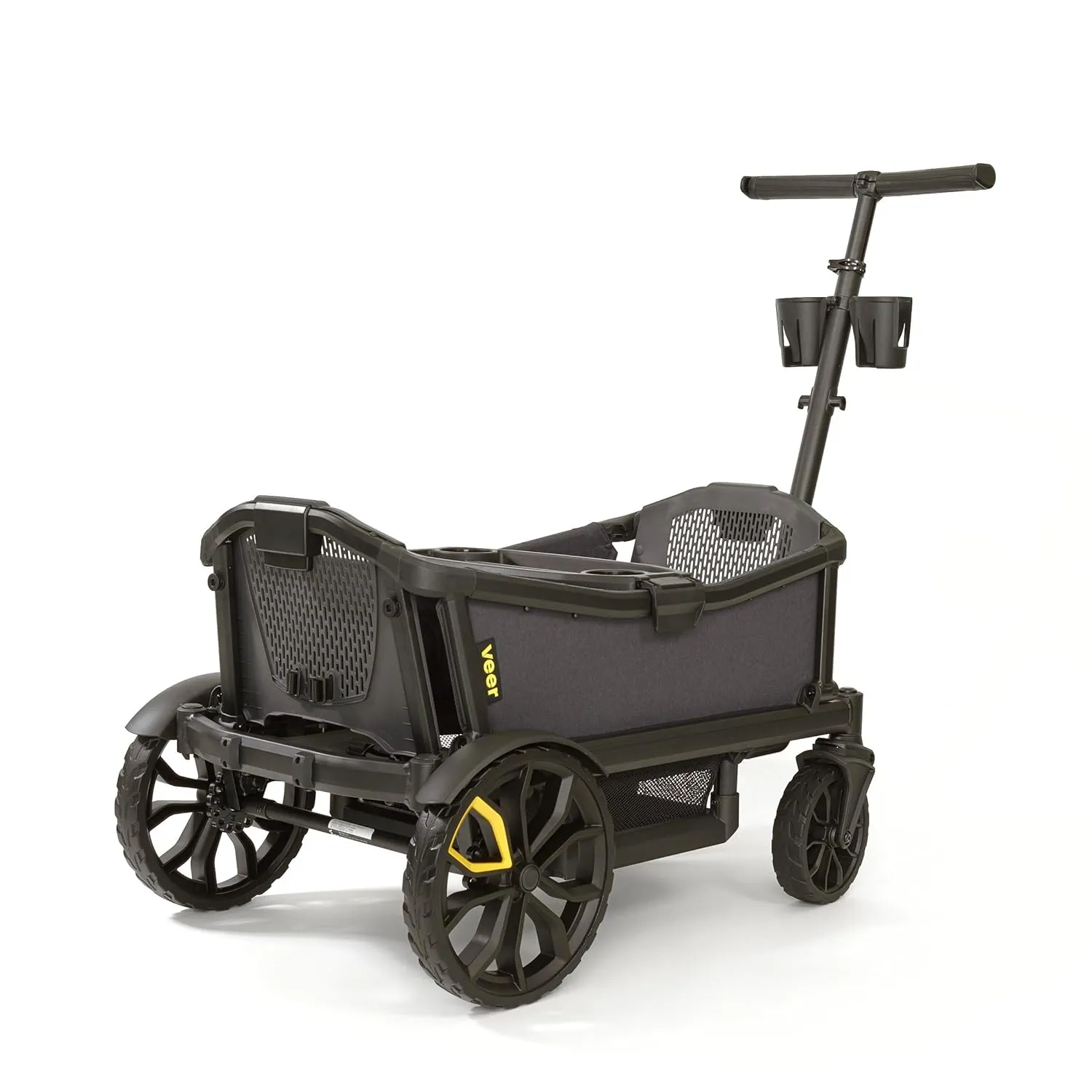 Veer All-Terrain Cruiser | Premium Off-Road Wagon Stroller for Babies, Toddlers, and Kids | Push/Pull/Push-Along Steering for Uneven Terrain | JPMA Certified | Lightweight and Collapsible | 2 Seats