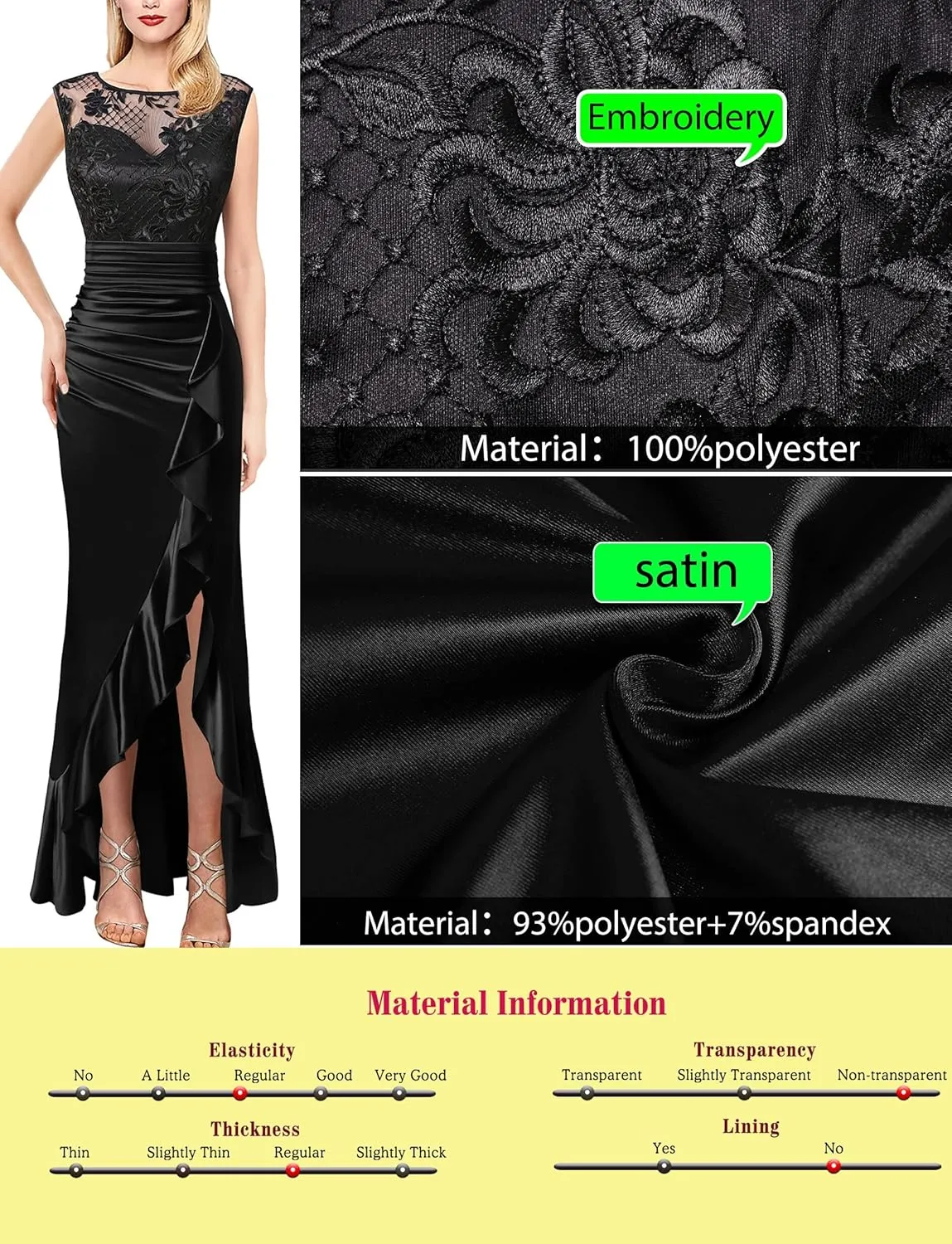 VFSHOW Womens Prom Illusion Sweetheart Formal Maxi Dress Cocktail Patchwork Ruched Ruffle High Split Evening Long Gown