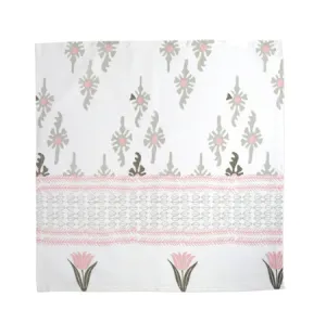 Vietri Bohemian Linens Gray/Pink Napkins - Set of 4- FINAL SALE