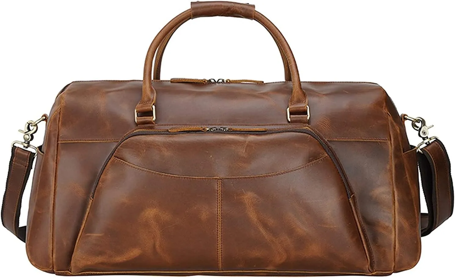 Vintage Crazy Horse Leather Travel Duffle Holdall Weekend Bag Luggage Carryon Shoulder Crossbody Handbag
