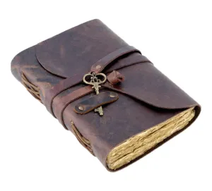 Vintage Leather Journal Dairy Antique Handmade Premium Scrapbook with Antique Key & Handmade Paper Journal Notebook Best Gift for Notebook 240 Pages Unknown Binding