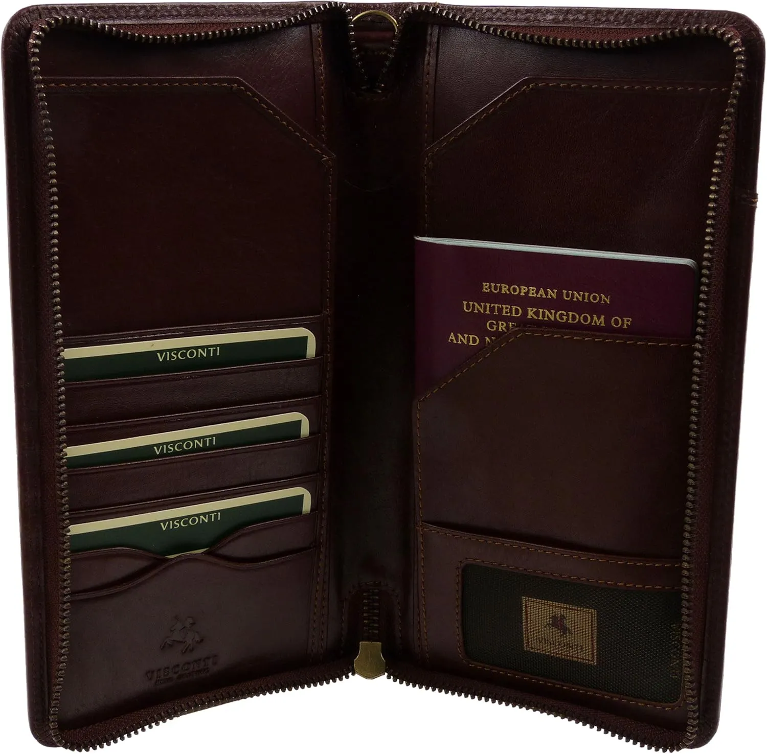 Visconti. Men's Visconti Leather Travel Wallet Onesize Black