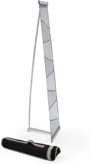 Vispronet Mesh Brochure Holder - 0.9ft x 4.6ft Portable Literature Stand with 4 Pockets & Carrying Bag, Collapsible Literature Rack for Businesses, Standing Brochure Holder, Trade Show Supplies