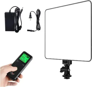 VL-200T Portable LED Video Light, Ultra-Thin Dimmable Studio Photography Lighting Panel with Hot Shoe Adapter/Remote Controller/AC Adapter for Video Shooting,Interview,Portrait,YouTube...