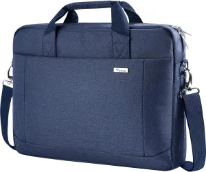 Voova Laptop Bag Case 17 17.3 Inch Computer Sleeve Messenger Bag with Shoulder Strap Expandable Waterproof Large Capacity Business Briefcase for Work Travel Fit 17-18” Laptop, Men Women, Blue