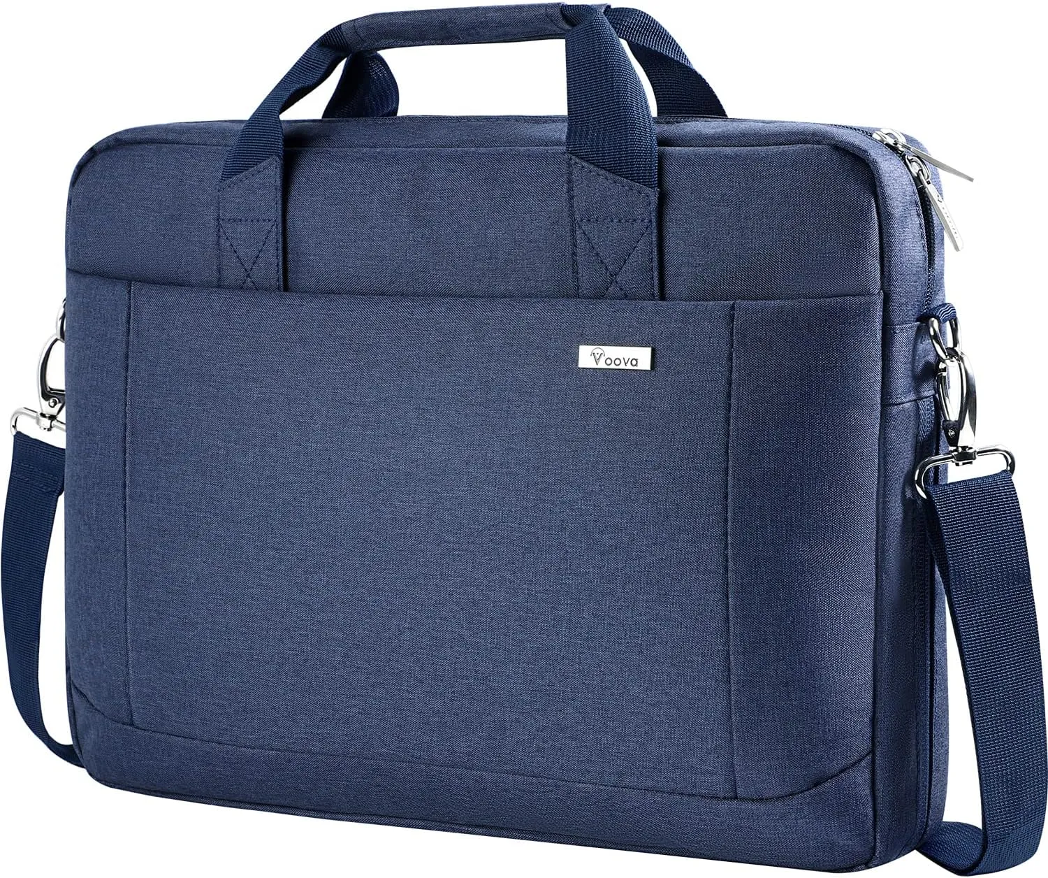 Voova Laptop Bag Case 17 17.3 Inch Computer Sleeve Messenger Bag with Shoulder Strap Expandable Waterproof Large Capacity Business Briefcase for Work Travel Fit 17-18” Laptop, Men Women, Blue