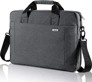 Voova Laptop Bag Case 17 17.3 Inch Computer Sleeve Messenger Bag with Shoulder Strap Expandable Waterproof Large Capacity Business Briefcase for Work Travel Fit 17-18” Laptop, Men Women, Gray
