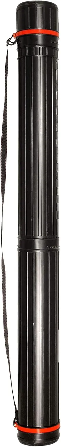 VViViD Extra Large Black Plastic Telescoping Transit Poster & Document Storage Tube w/Adjustable Nylon Carrying Strap (Large (25" x 4"))
