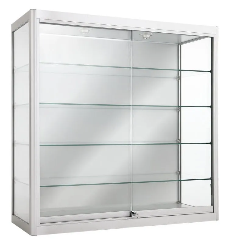 Wall Mounted LED Lit Display Cases | Black or Silver