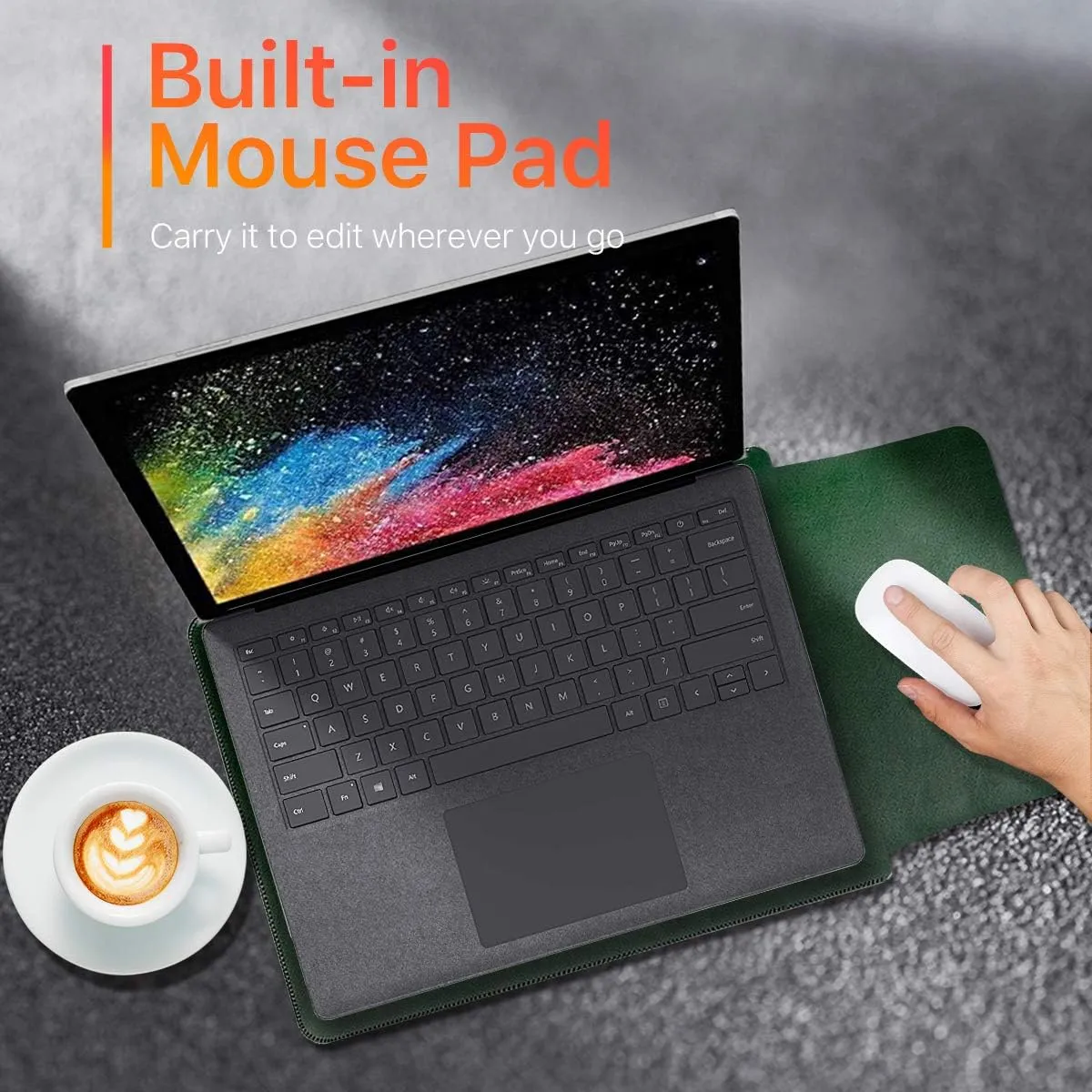 WALNEW 13.5" Sleeve for 13.5 Inch Microsoft Surface Laptop 5/4/3/2/1(2022/2021/2019/2018/2017 Released) Protective Soft Sleeve Case Cover Bag with Safe Interior and Exterior Mouse Pad, Green