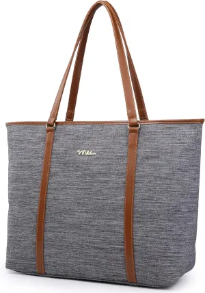 Water Resistant Nylon Laptop Tote Bag for Teacher Large Work Travel Purse fit up to 15.6 inch Laptop