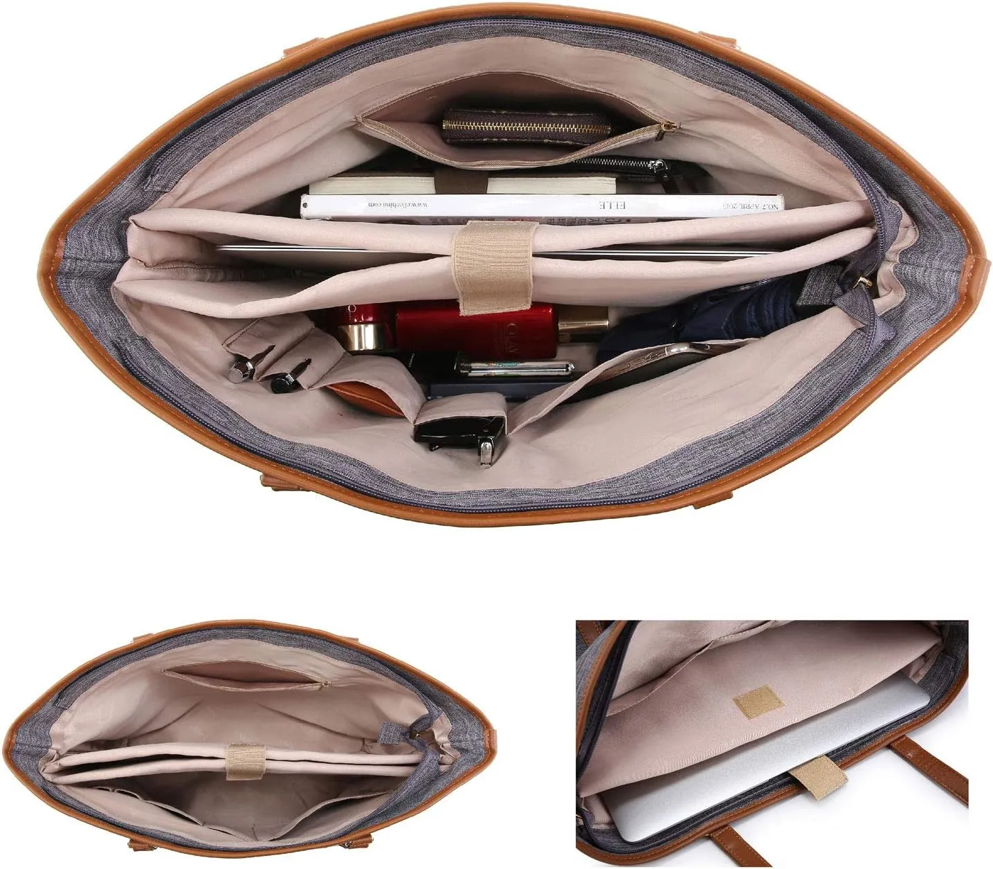 Water Resistant Nylon Laptop Tote Bag for Teacher Large Work Travel Purse fit up to 15.6 inch Laptop
