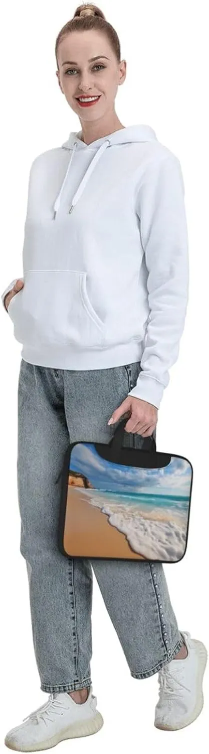 Water Rush to Tropical Beach Laptop Shoulder Bag Portable Laptop Bag Laptop Case Crossbody Briefcase w/Strap Handle