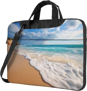 Water Rush to Tropical Beach Laptop Shoulder Bag Portable Laptop Bag Laptop Case Crossbody Briefcase w/Strap Handle