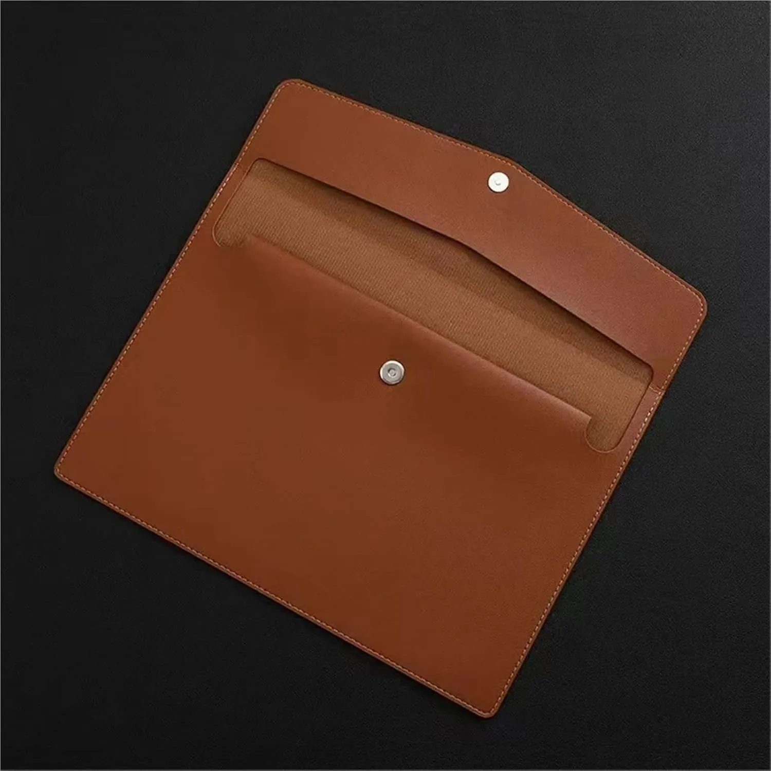 Waterproof Document Pouch for Storage 2pc Waterproof Leather A4 Business Briefcase File Folder Document Paper Organizer Storage Bag School Office Stationery(Sky Blue)