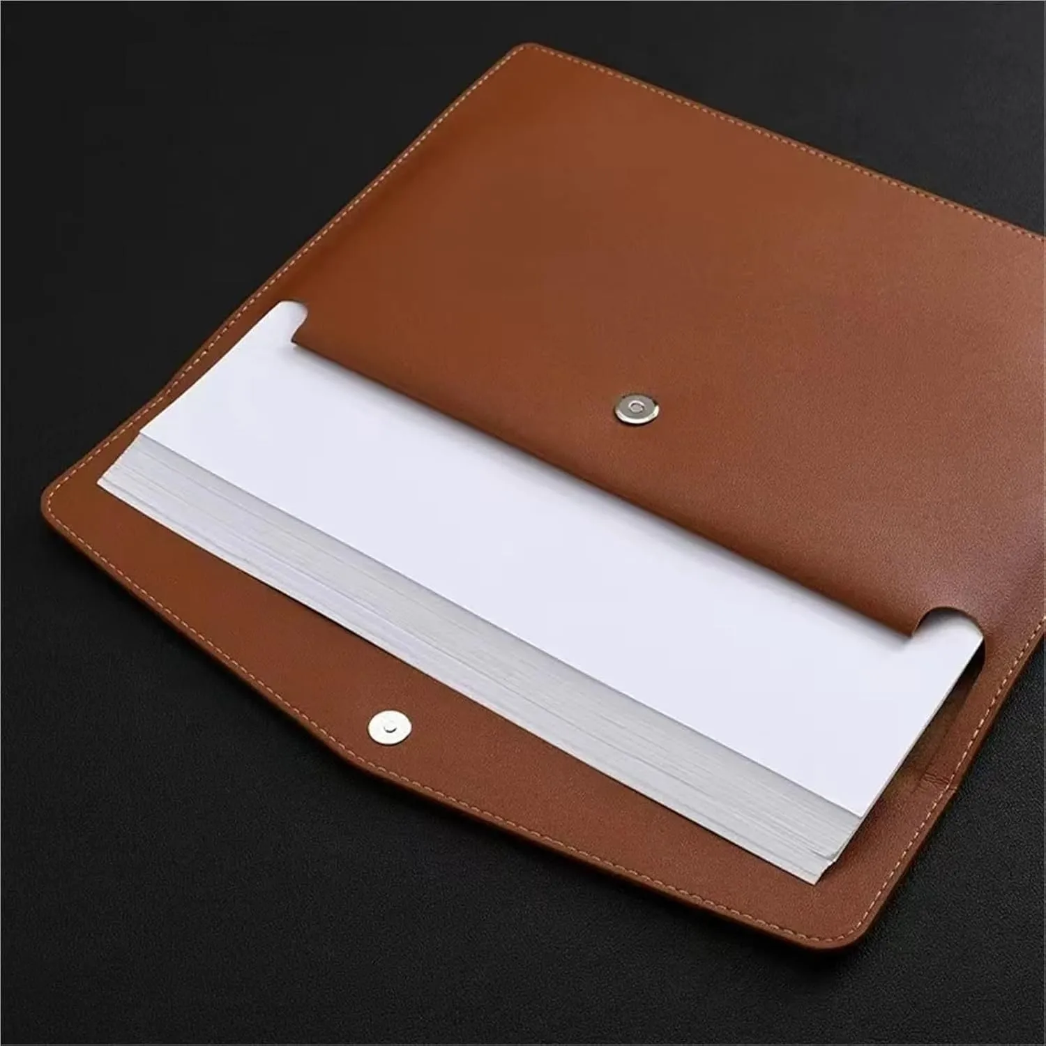 Waterproof Document Pouch for Storage 2pc Waterproof Leather A4 Business Briefcase File Folder Document Paper Organizer Storage Bag School Office Stationery(Sky Blue)
