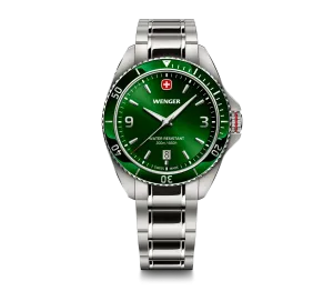 Wenger Executive 40mm Green Dial Stainless Steel 200M Men's Watch 01.2031.102