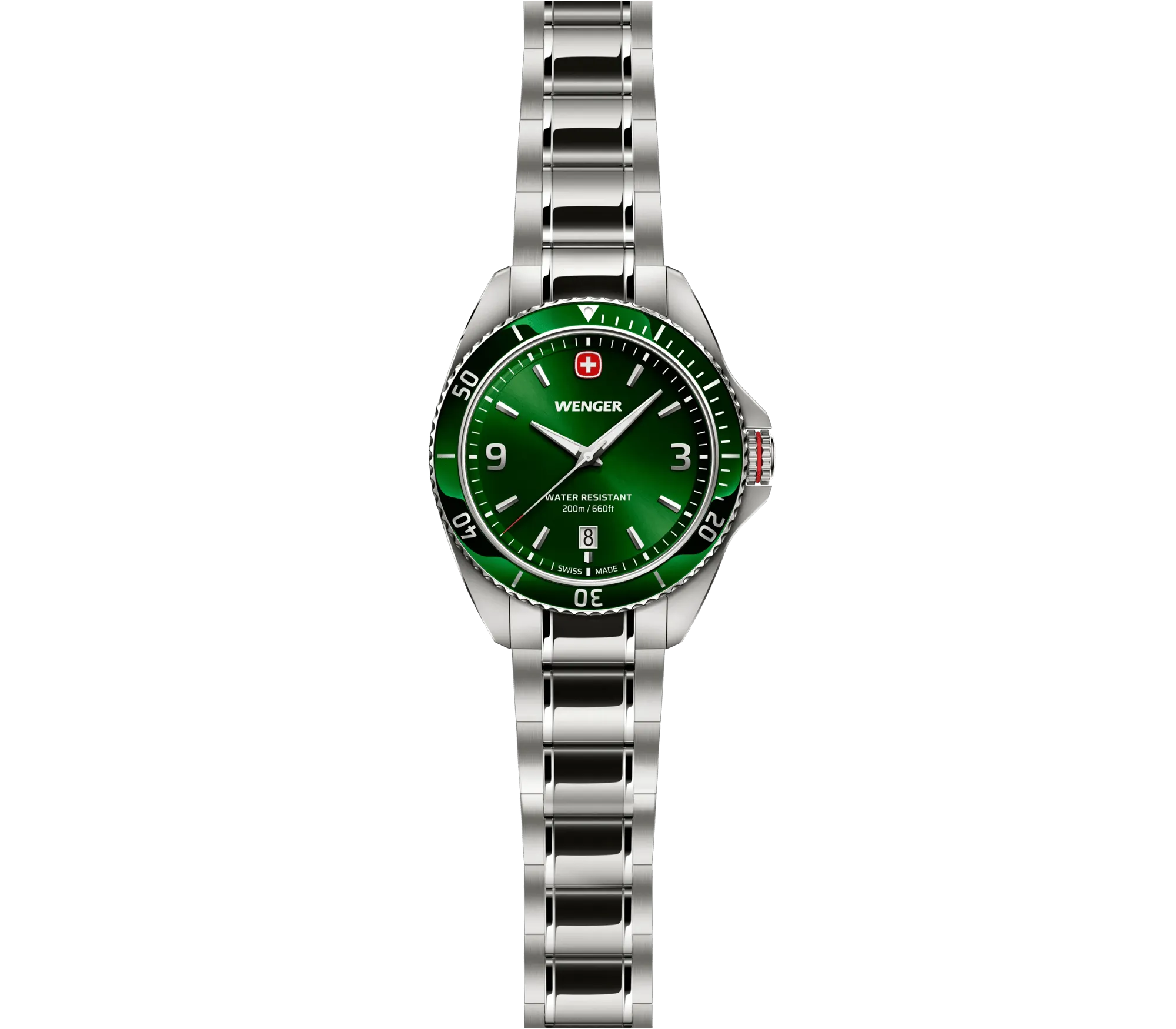 Wenger Executive 40mm Green Dial Stainless Steel 200M Men's Watch 01.2031.102