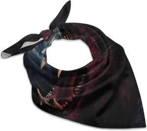 Werewolf with His Tongue Out Fashion Neck Scarf Head Kerchief Hair Wrap Bandana Headscarf for Women Handbags