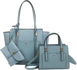 Women Fashion Handbags Tote Bag Shoulder Bag Wallet Messenger Bag for Ladies 3 Pcs Set