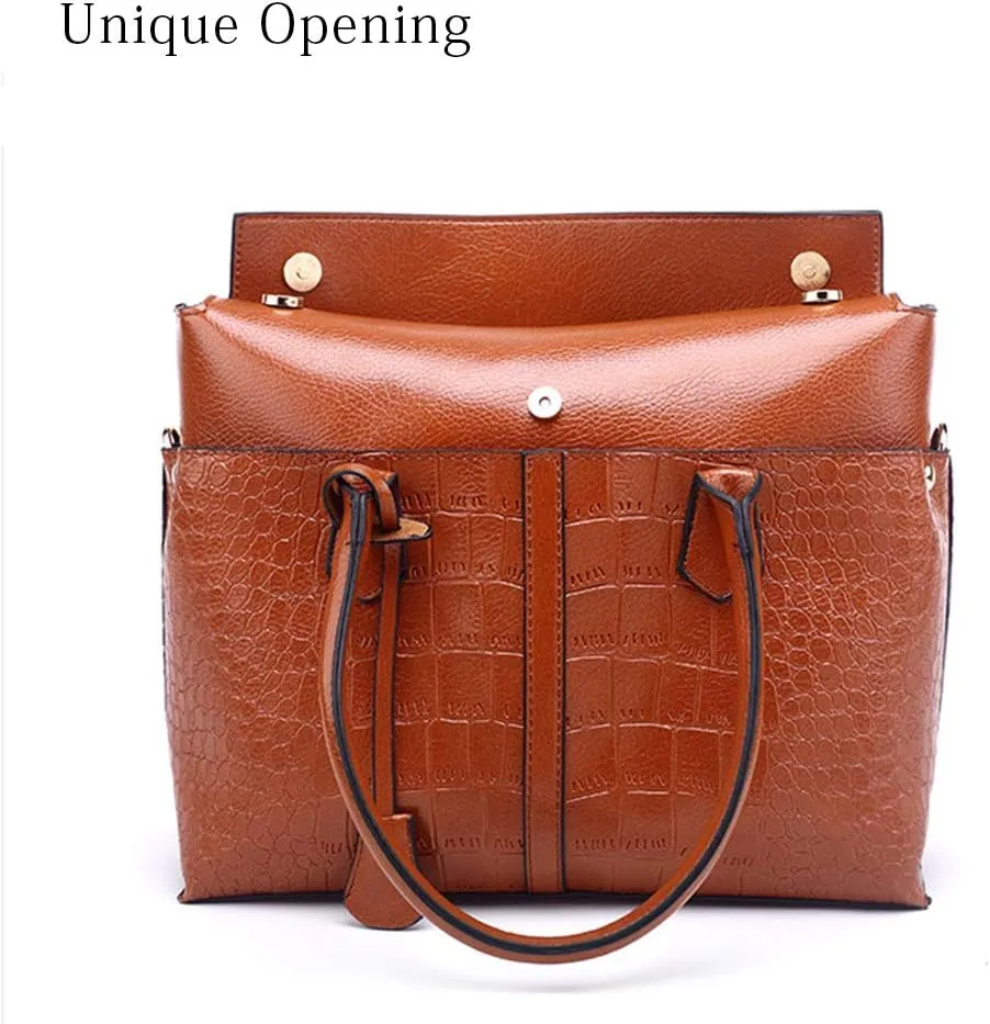 Women Fashion Tote Bag Crocodile Texture Handbag And Purses Shoulder Bag Satchel