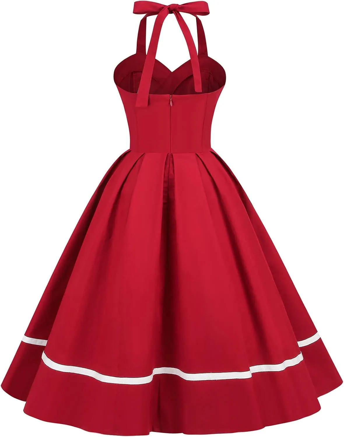 Women Vintage Dresses 1950s Retro Halter Audrey Hepburn 50's 60's Cocktail Swing Dress Sleeveless Tea Party Dress