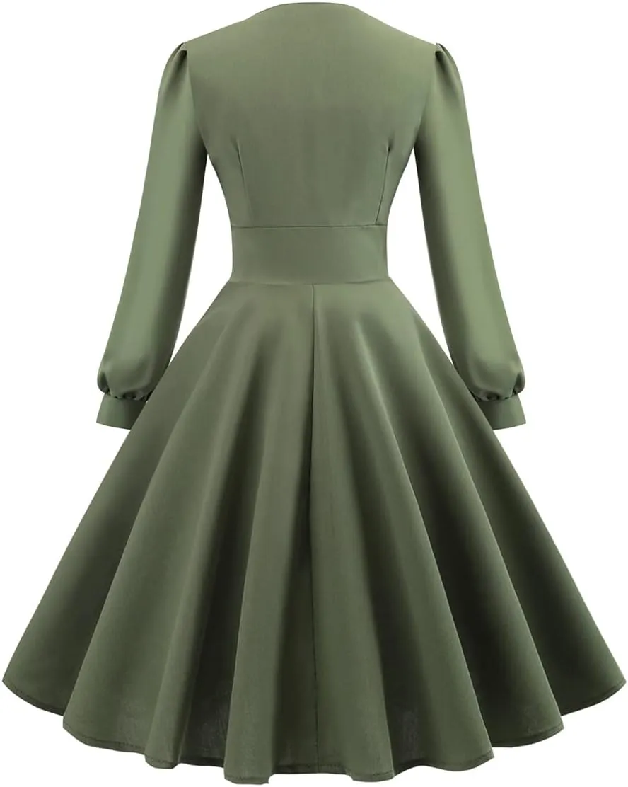 Women Vintage Off Shoulder Rose Embroidered Floral Evening Dress V Neck Short 3/4 Sleeves Wedding Cocktail A Line Midi Gown