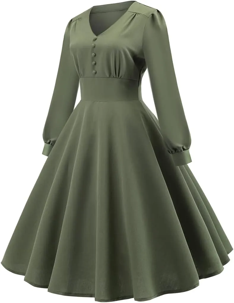 Women Vintage Off Shoulder Rose Embroidered Floral Evening Dress V Neck Short 3/4 Sleeves Wedding Cocktail A Line Midi Gown