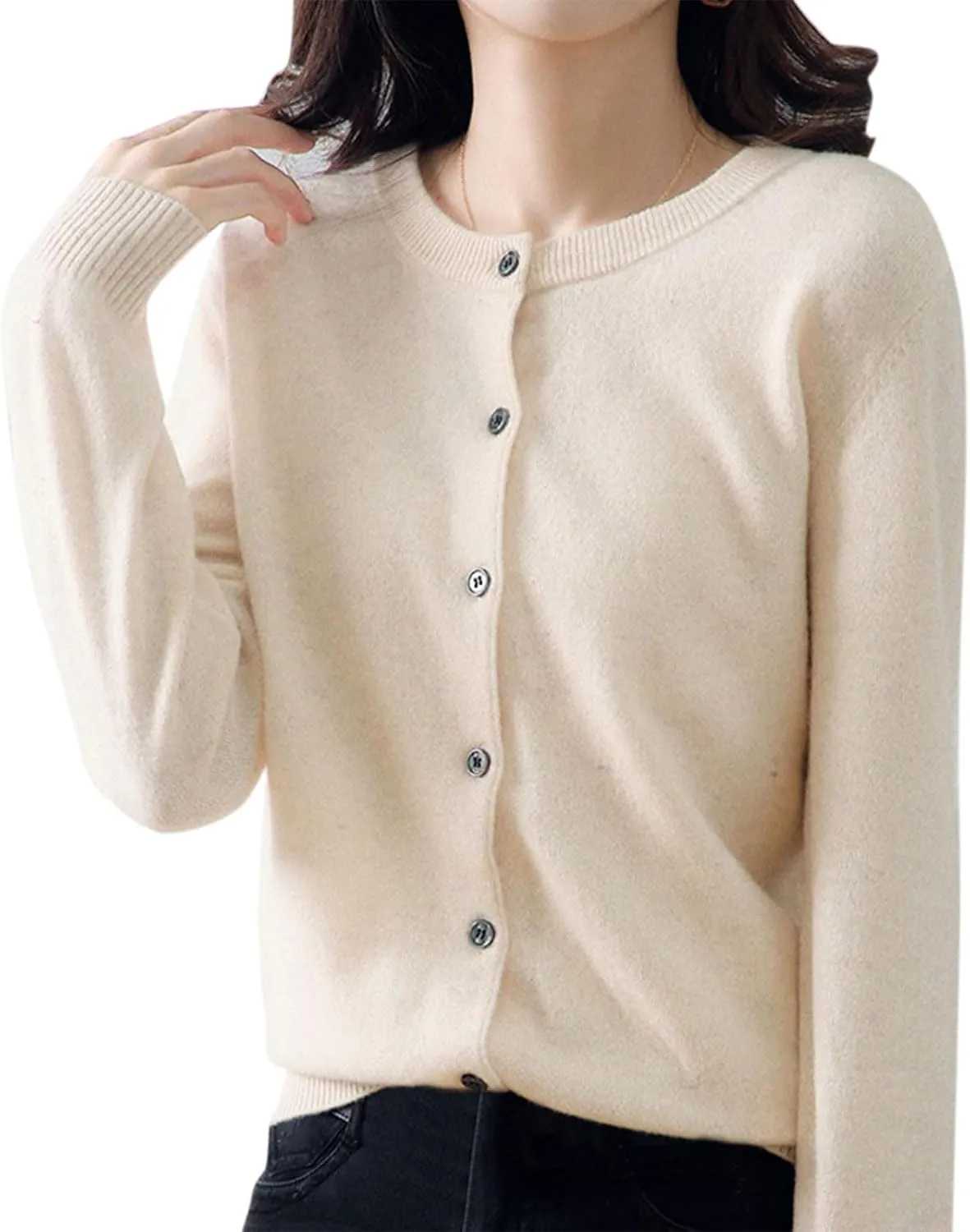 Women's 2024 Fall Open Front Chunky Kimonos Solid Color Knitted Sweater Cardigans for Women Loose Women's Classic