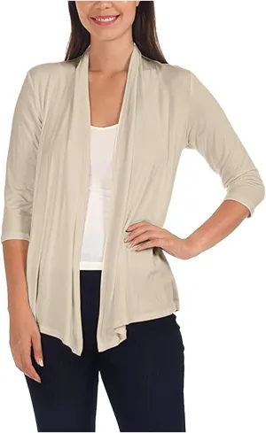 Women's Fashion Cardigan Sweater Cardigan Fall Fashion Checkered Coat Top Women Cardigan 3/4 Sleeves Open Front