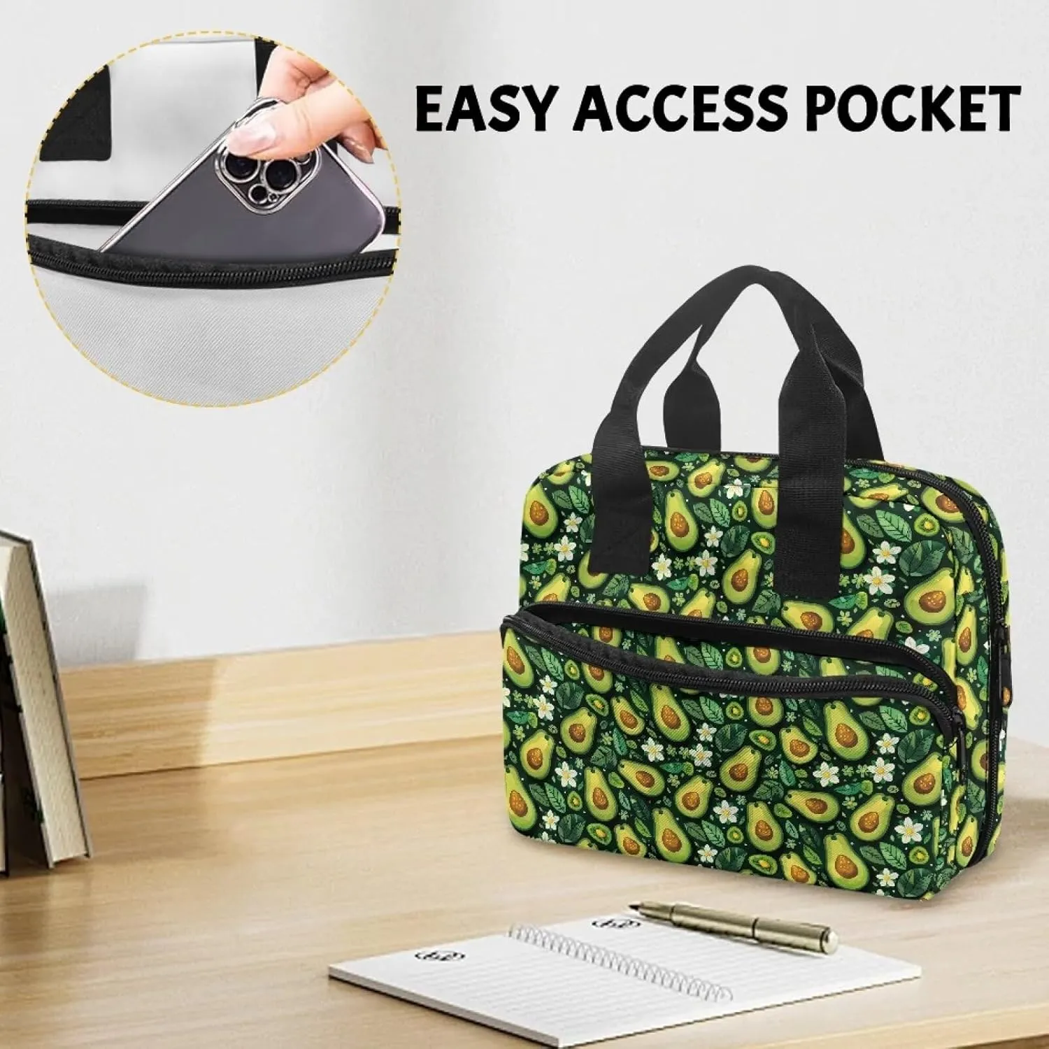Womens Mens Bible Cover Inspirational Bible Carrying Case with Handle Zipper Church Organizer Bag for School