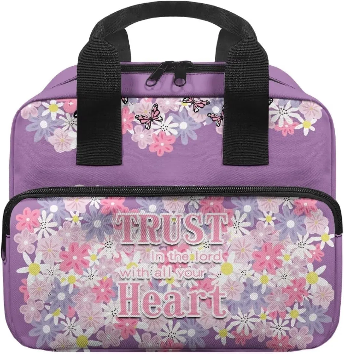 Womens Mens Bible Cover Inspirational Bible Carrying Case with Handle Zipper Church Organizer Bag for School