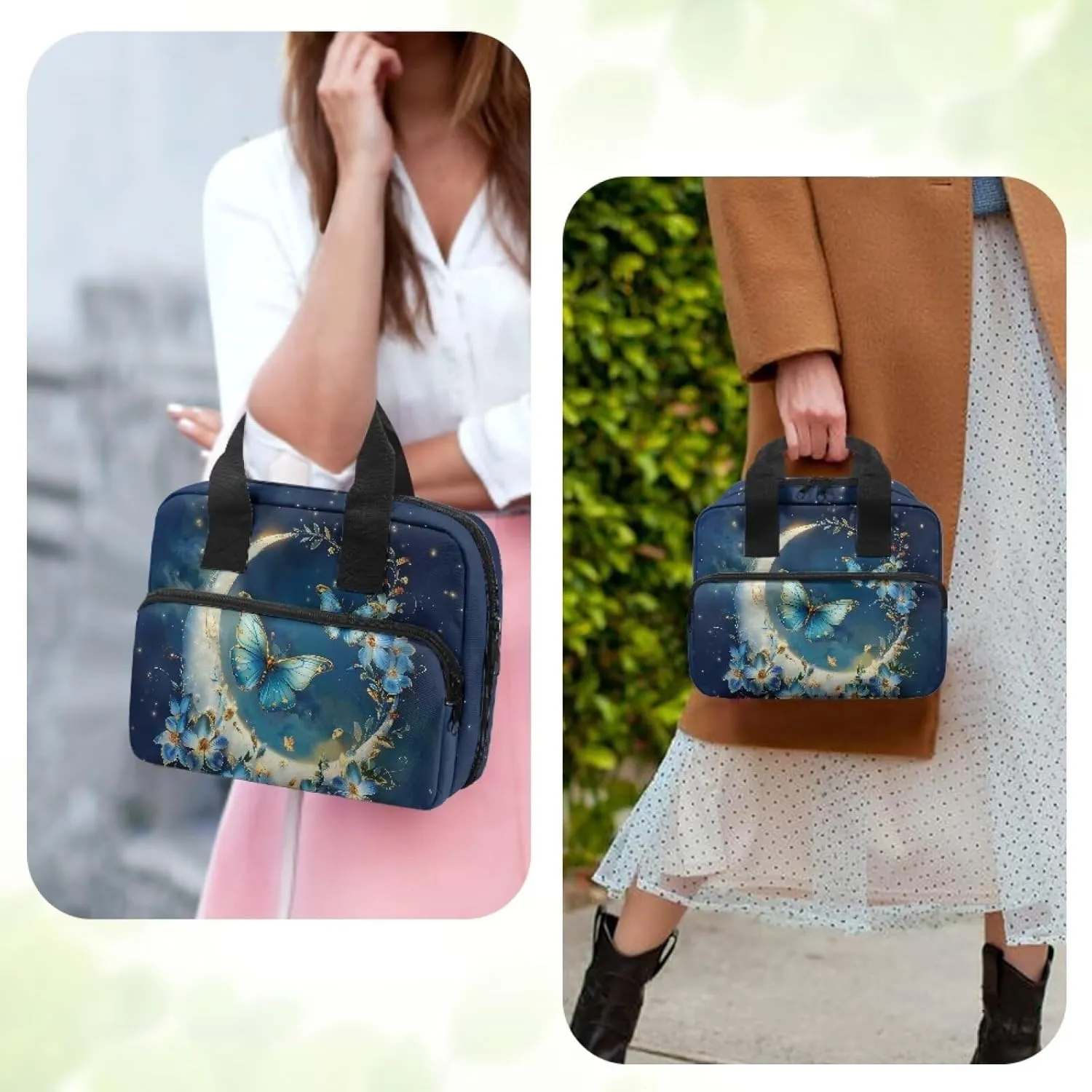 Womens Mens Bible Cover Inspirational Bible Carrying Case with Handle Zipper Church Organizer Bag for School