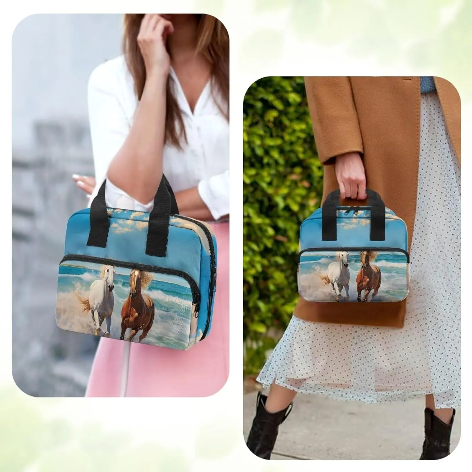 Womens Mens Bible Cover Inspirational Bible Carrying Case with Handle Zipper Church Organizer Bag for School
