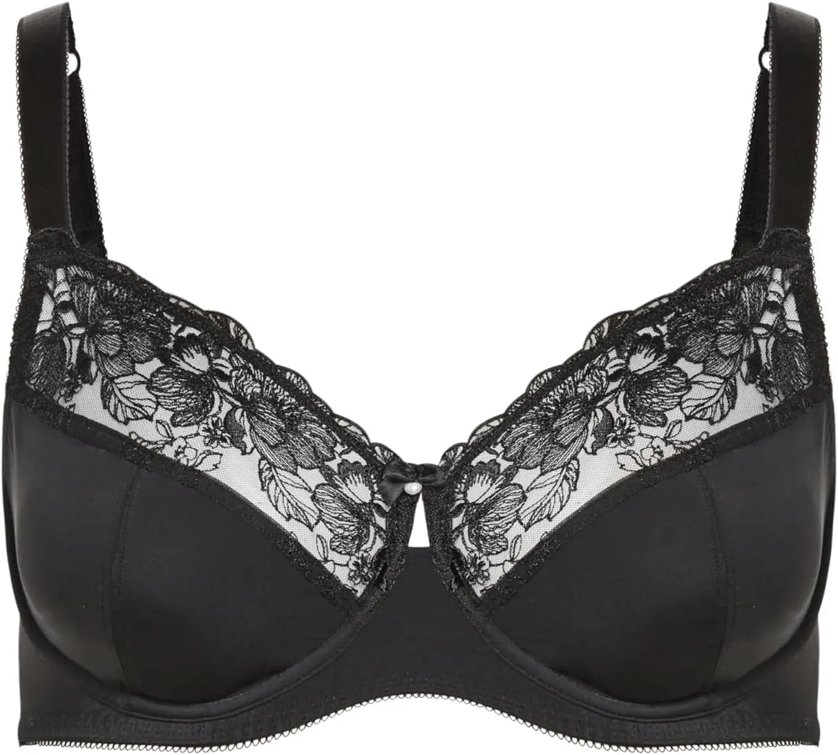 Women's Plus Size Embroidered Full Support Underwire Bra