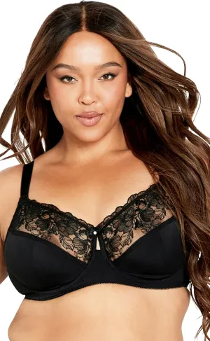 Women's Plus Size Embroidered Full Support Underwire Bra