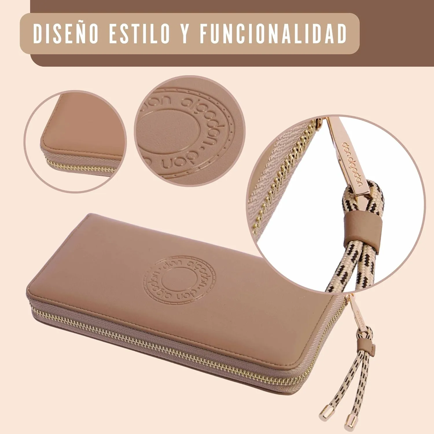 Women's Wallet and Purses, Beige, Estándar