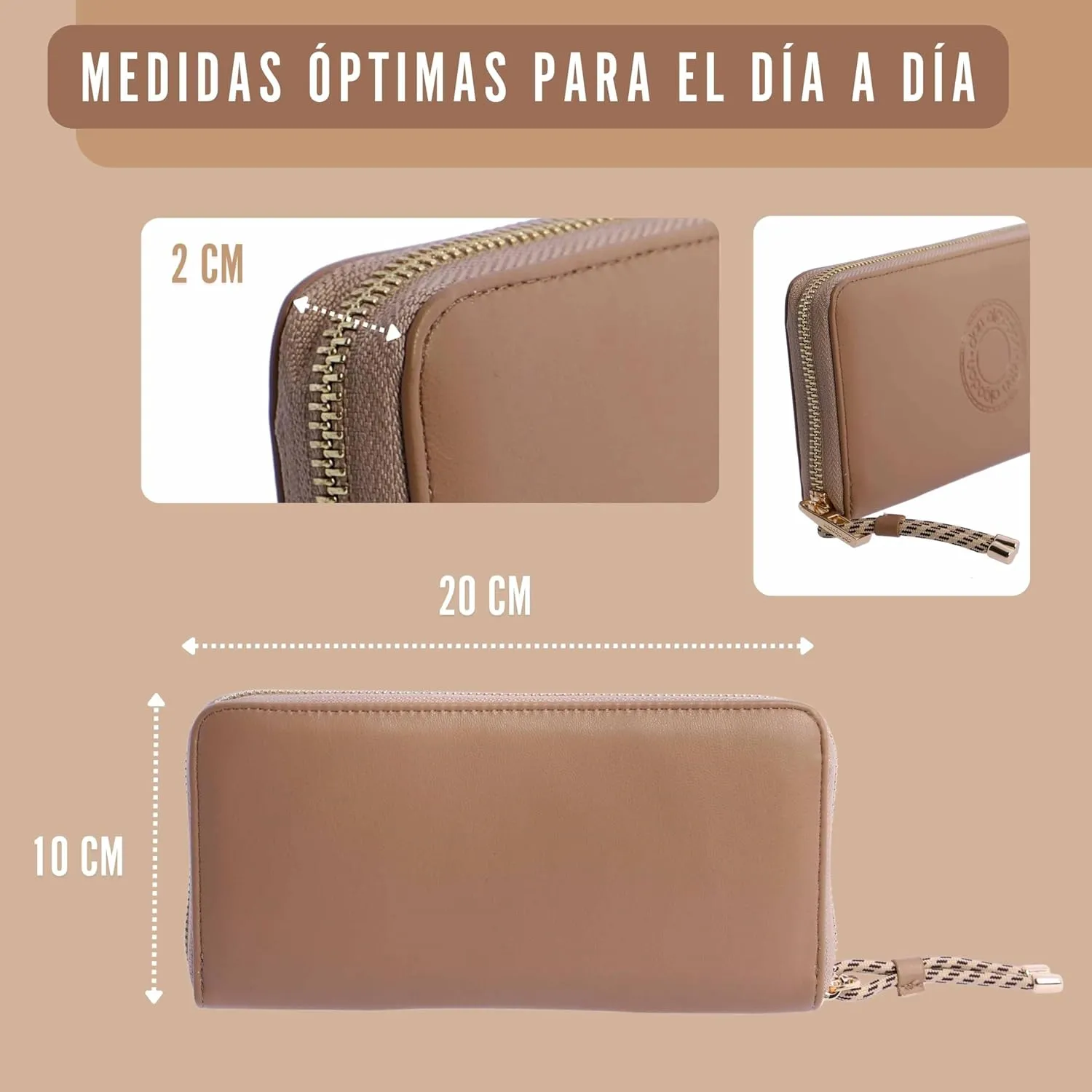 Women's Wallet and Purses, Beige, Estándar