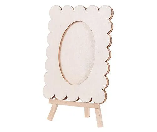 Wooden Wavy Photo Frame 11 x 15cm   Easel Pack of 5