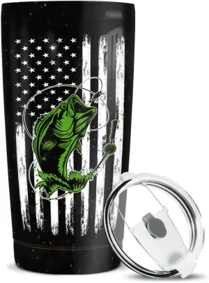 wowcugi Tumbler Stainless Steel 20oz Cup Gifts for Men Women (Fishing)