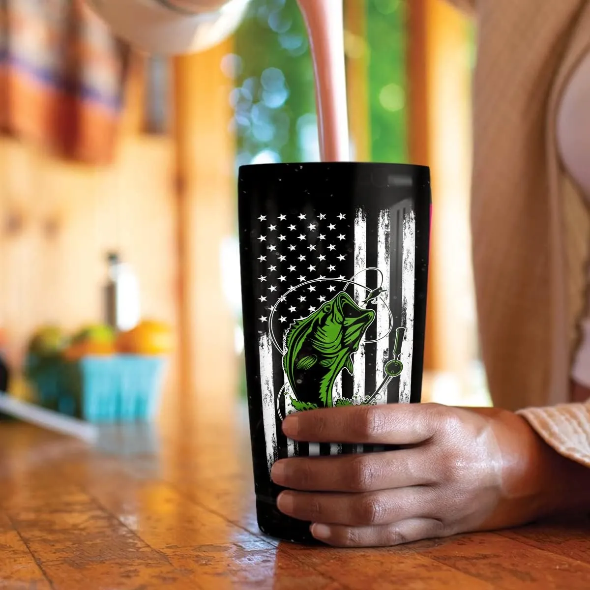 wowcugi Tumbler Stainless Steel 20oz Cup Gifts for Men Women (Fishing)