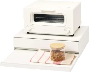 Yamazaki Home Tower Kitchen Countertop Organizer Appliance Stand With Drawer And Pull-Out Shelf - Steel