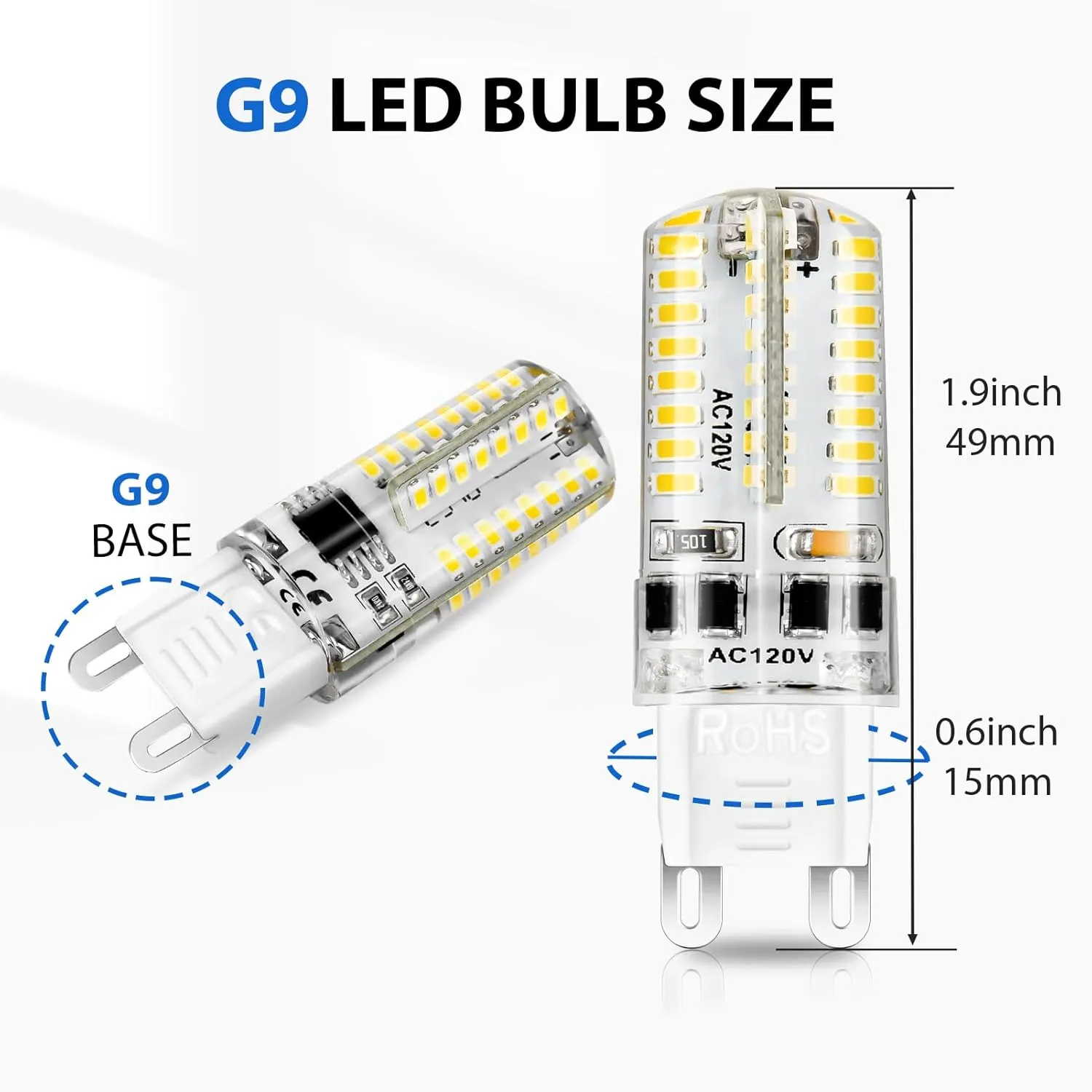 YGS-Tech G9 LED Bulb Dimmable, 4W(35W Halogen Equivalent), G9 Light Bulbs, 3000K Warm White, CRI80, G9 Base Bulb for Chandelier, Interior Decoration Lighting, Commodity Display Lighting, 10-Pack