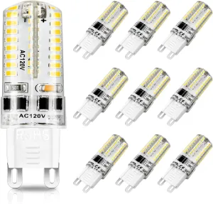 YGS-Tech G9 LED Bulb Dimmable, 4W(35W Halogen Equivalent), G9 Light Bulbs, 3000K Warm White, CRI80, G9 Base Bulb for Chandelier, Interior Decoration Lighting, Commodity Display Lighting, 10-Pack