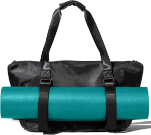 Yoga Mat Carrier - Expandable, Built-In Mat Straps, Water & Shock Resistant Laptop Pocket. Yoga Travel Bag with Luggage Sleeve, Gym Bag - Black, Large