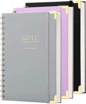 Yoment 3 Pack Hardcover Spiral Notebook College Ruled Notebook Journal A5 Small Spiral Notebook 5x7 160 Pages Spiral Notebooks for Work Note Taking Notebook for School,3 Color