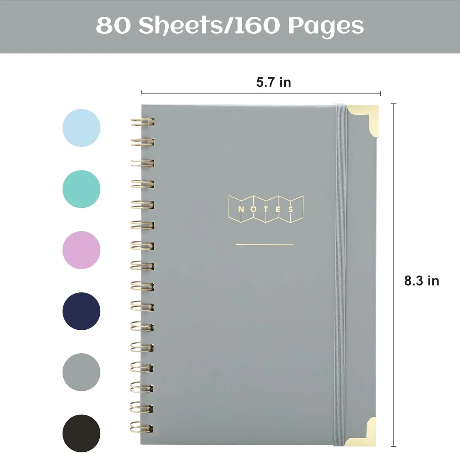 Yoment 3 Pack Hardcover Spiral Notebook College Ruled Notebook Journal A5 Small Spiral Notebook 5x7 160 Pages Spiral Notebooks for Work Note Taking Notebook for School,3 Color