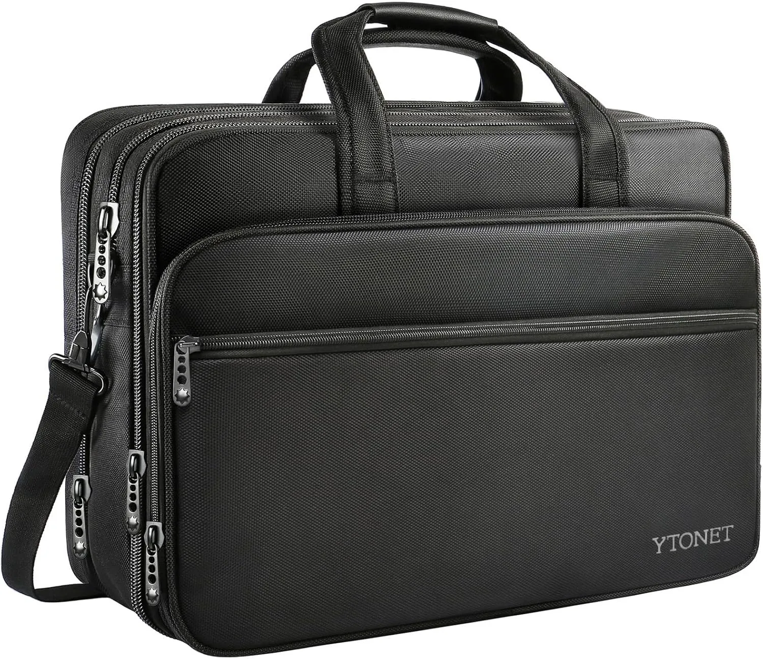 Ytonet Gaming Laptop Briefcase 18 Inch, Expandable Extra Large Case for Computer, Water Resistant Bag for Men With Luggage Strap, Work Travel Carrying Case, Black