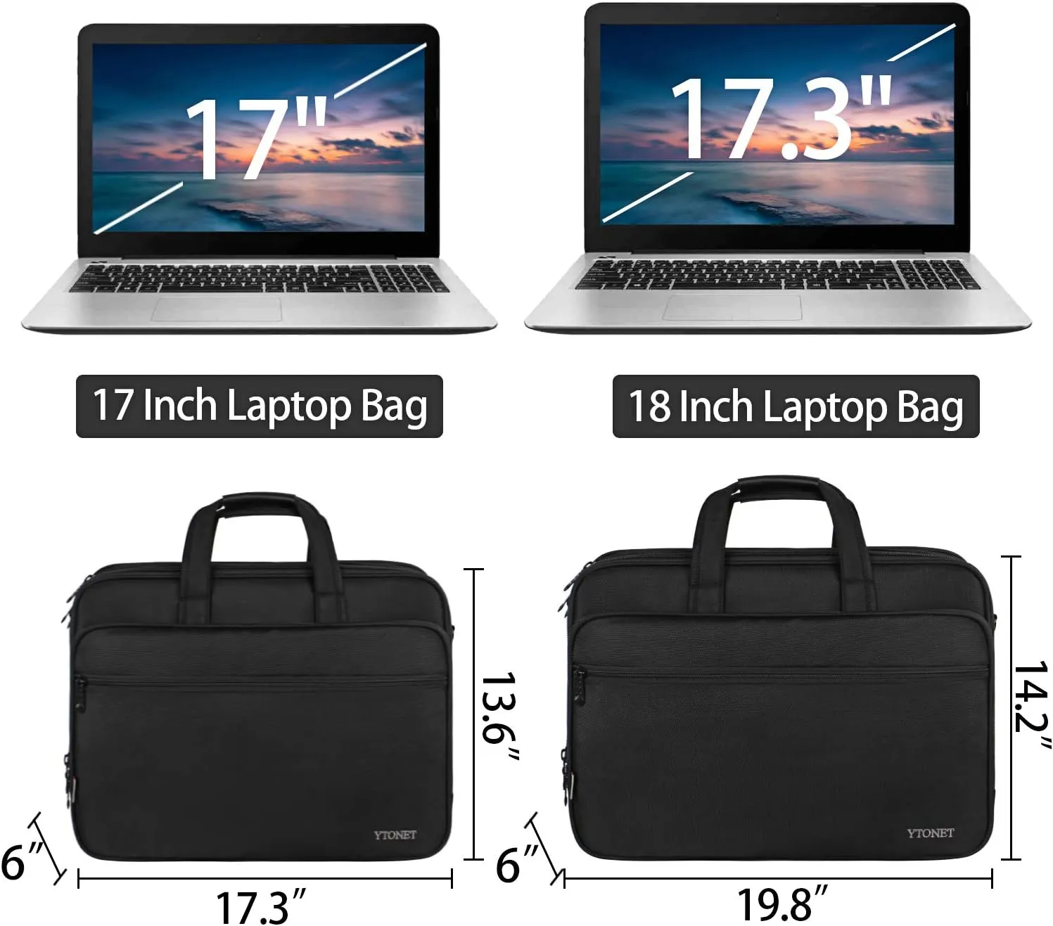 Ytonet Gaming Laptop Briefcase 18 Inch, Expandable Extra Large Case for Computer, Water Resistant Bag for Men With Luggage Strap, Work Travel Carrying Case, Black